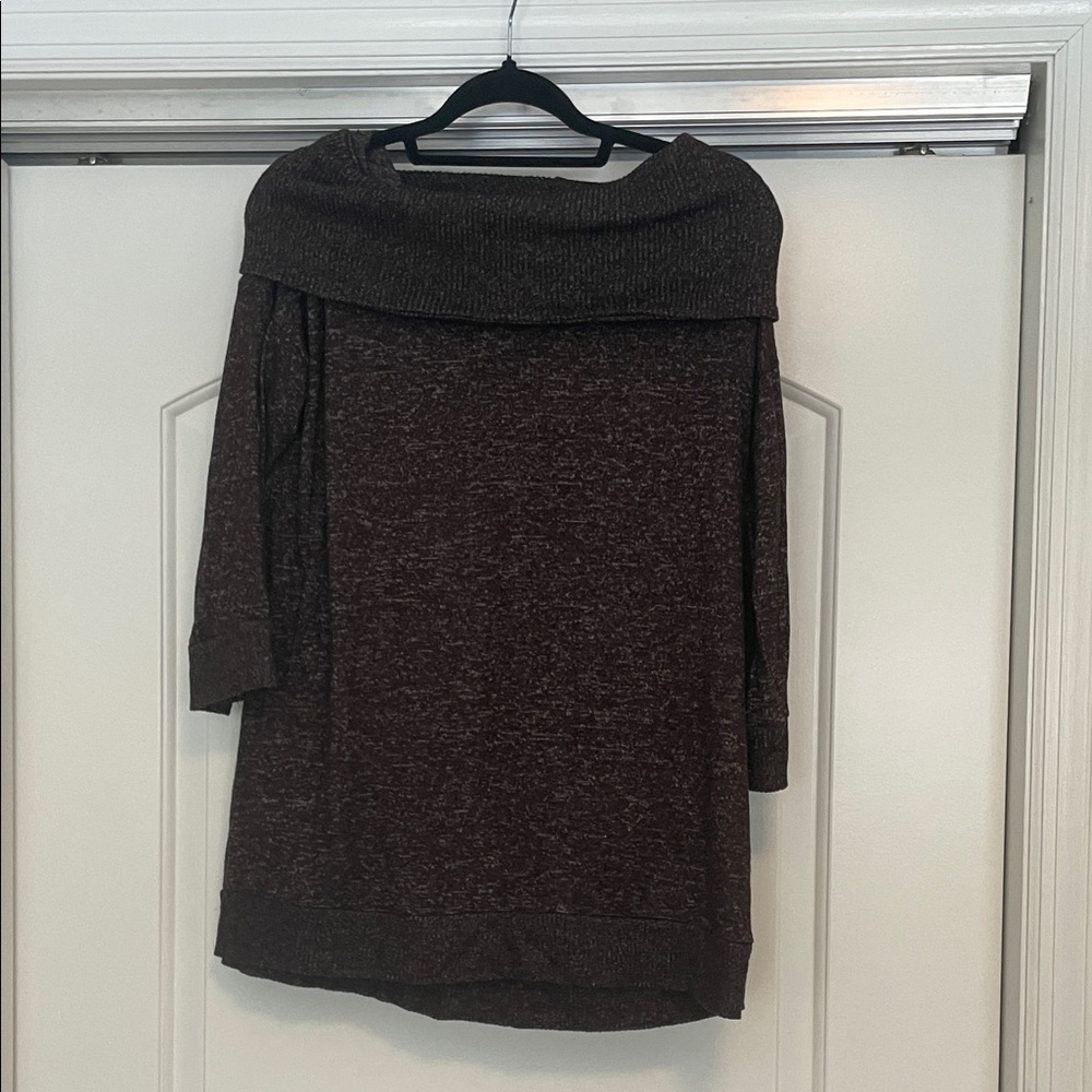 NWOT! Bobeau Off-Shoulder Dark Brown Sweater XL